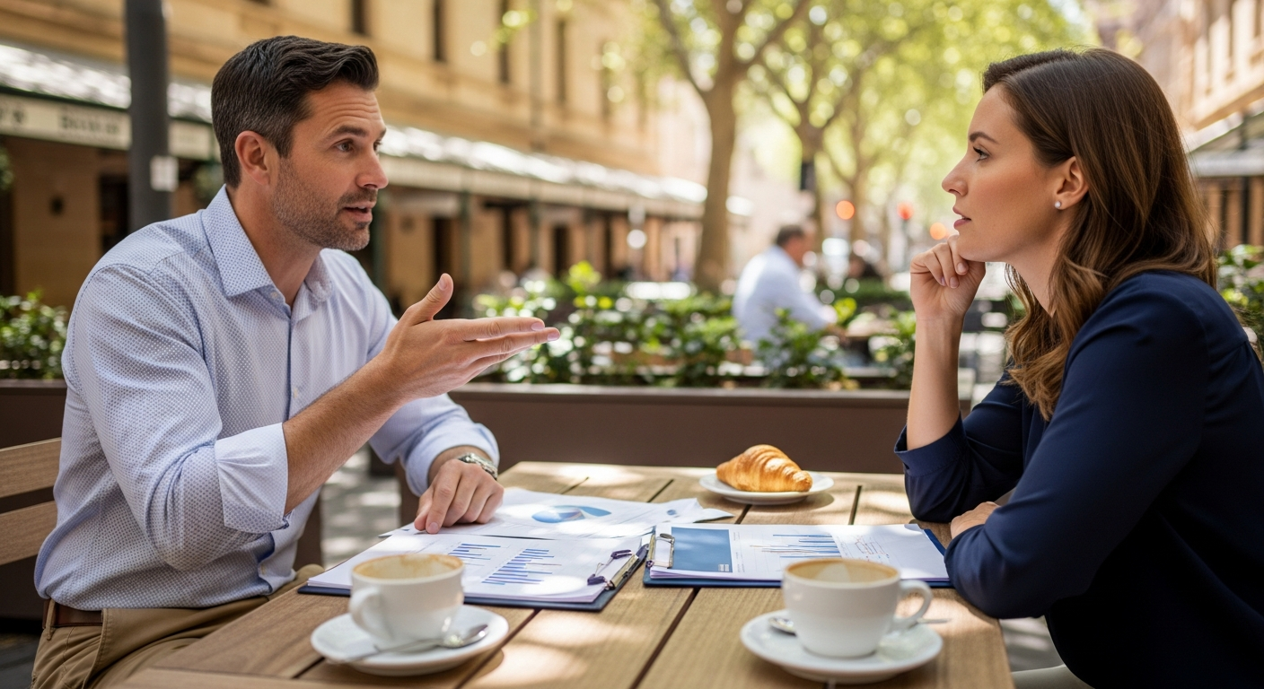 Client shaking hands with mortgage broker in Adelaide office